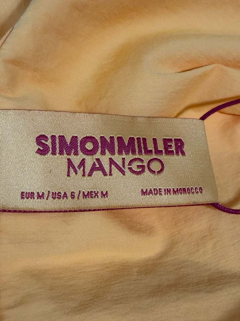 Simon Miller x Mango Bow Cotton Mini Dress Yellow Size 6 - Picture 2 of 10